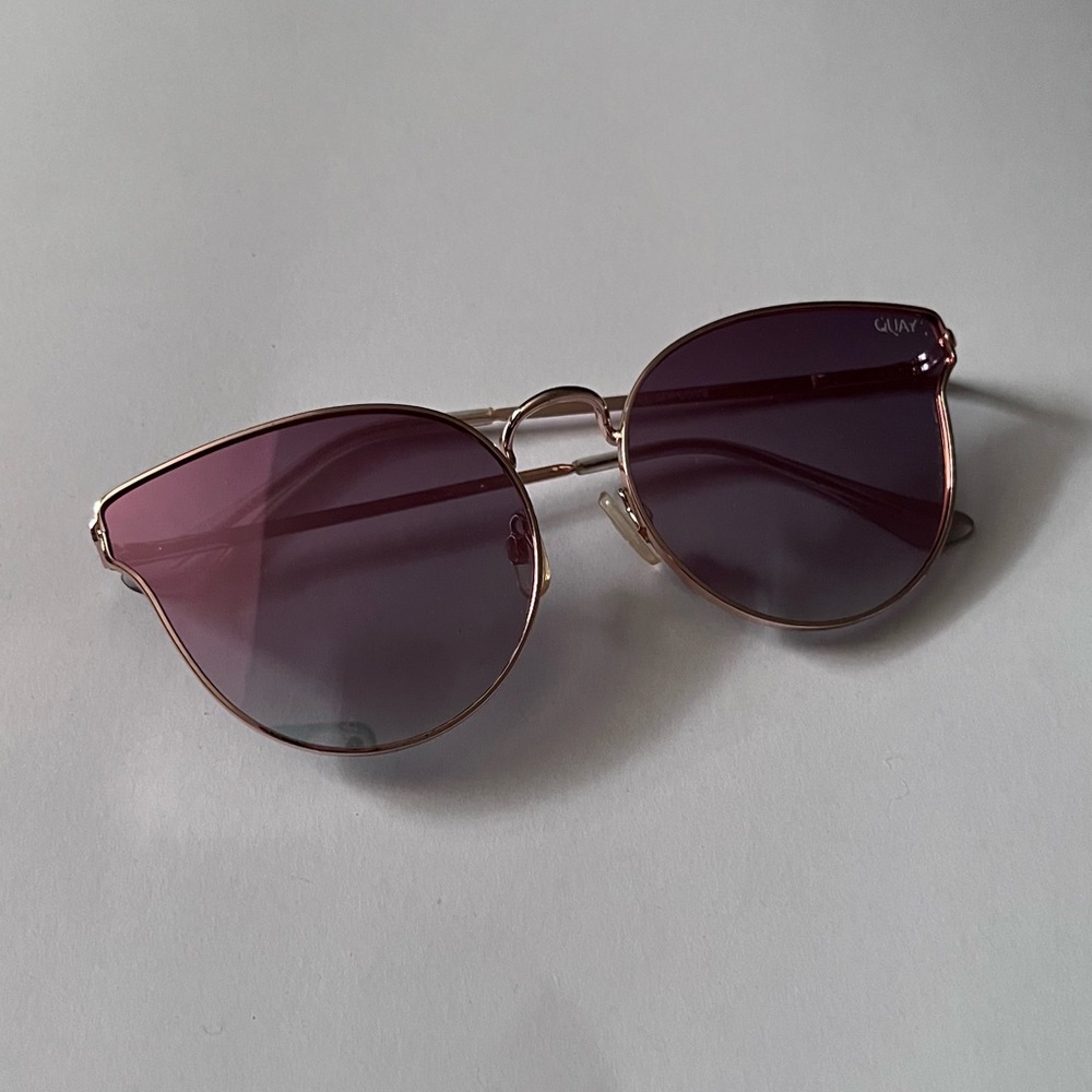 QUAY Sunglasses Womens All My Love Gradient Cat Eye Mirror lens